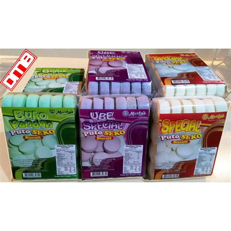 Special Puto Seko Seco Biscuit 170g 24pcs Pack Flavors Buko Pandan Ube Original