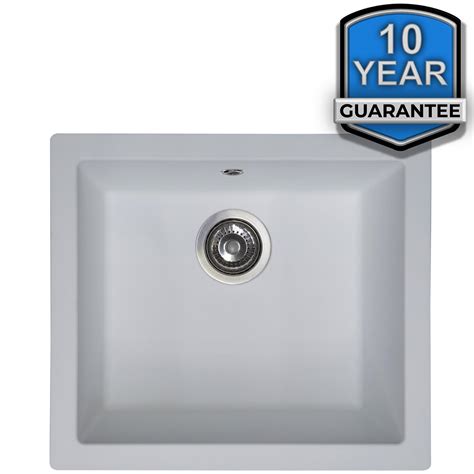 SIA EVOWH 1 0 Bowl White Composite Inset Undermount Kitchen Sink And