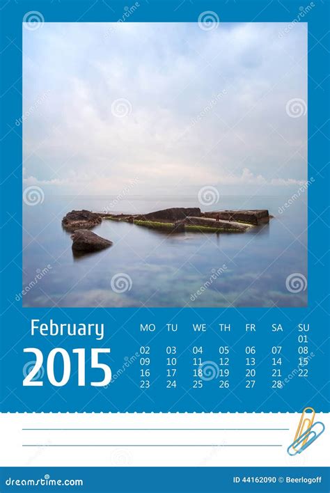 Print2015 Photo Calendar. February. Stock Photo - Image of rocks ...