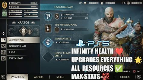 GOD OF WAR RAGNOROK PS5 INFINITY HEALTH MAX STATS GAMEPLAY WALKTHROUGH