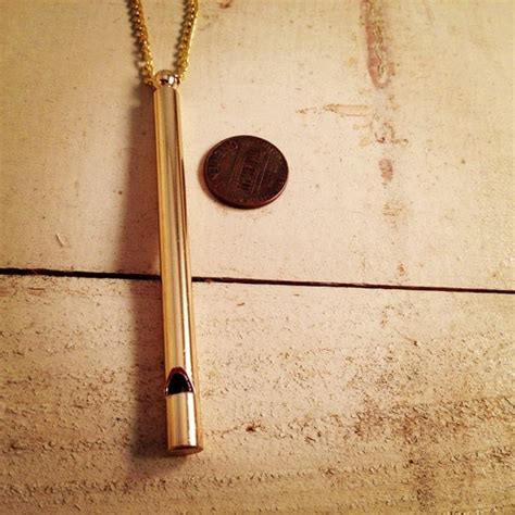 Gold Whistle Necklace Brass Whistle Really Worksvintage Style