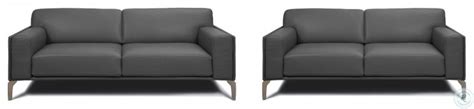 Alessia Dark Grey Leather Living Room Set From Bellini Modern Living