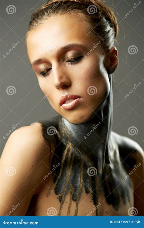 Beauty Girl Portrait With Colorful Makeup Stock Image Image Of Lovely