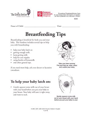 Fillable Online Breastfeeding Tips Fax Email Print Pdffiller