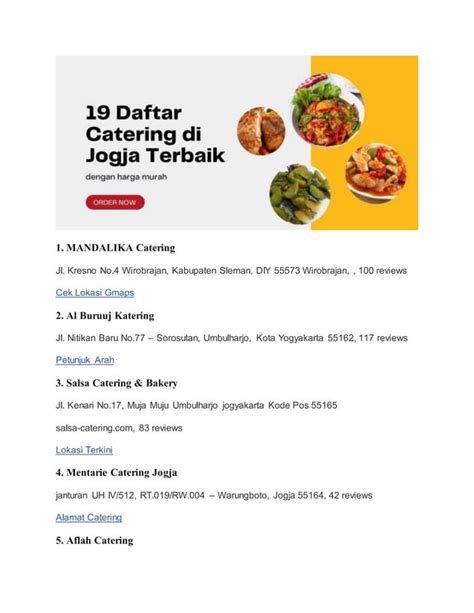 Rekomendasi Catering Jogja Terbaik Pdf