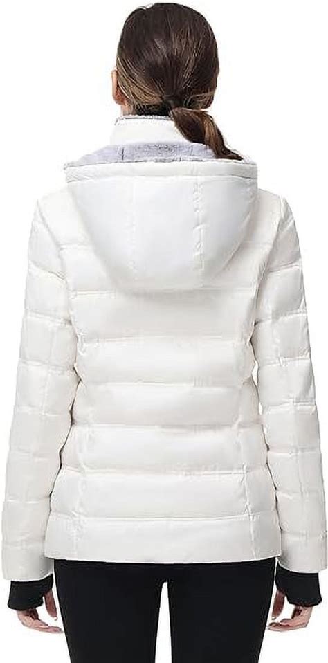 Women's Long Waterproof Winter Down Jacket with Hood, Faux Fur Collar ...