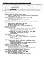 Chapter Guided Reading Sheet Ch From Crisis To Empire Part I