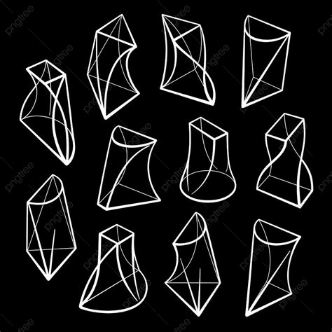 D Geometrical Shape Vector Design Images Set Of D Geometric Shapes