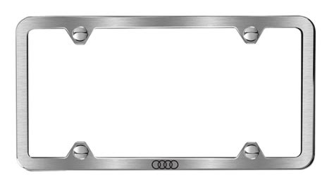 Genuine Audi Zaw 071 801 D Slimline License Plate Frame With Audi Rings Brushed Free