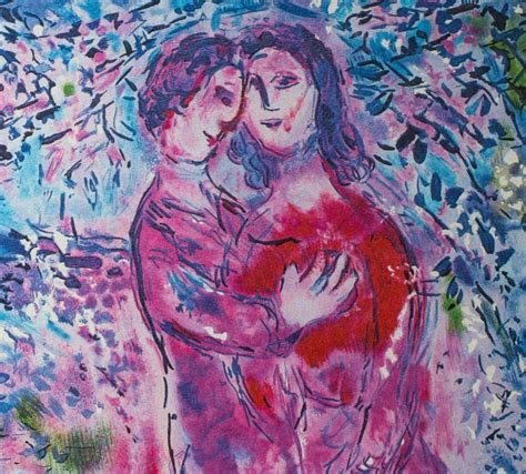 Sold Price Marc Chagall Red Bouquet With Lovers Lithograph Invalid