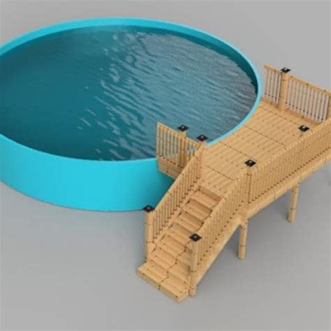 24 Round Pool Deck Plans Etsy