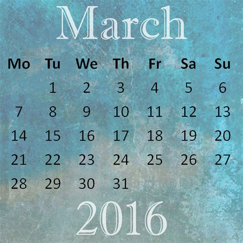 Martie 2016 Calendar Poza Gratuite Public Domain Pictures