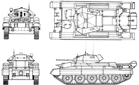 Crusader Tank Blueprint Скачать бесплатно проект для 3d моделирования