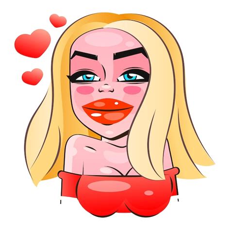 Séduisante Jeune Femme En Lingerie Blanche Dessin Animé Mignon Pin up Belle Blonde Vecteur Premium