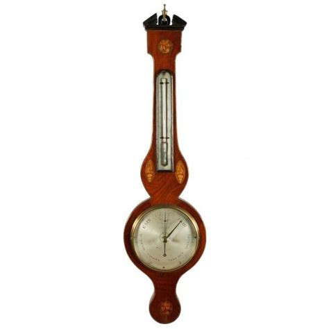 Antique Mahogany Cased Barometer Georgian Barometer And Thermometer