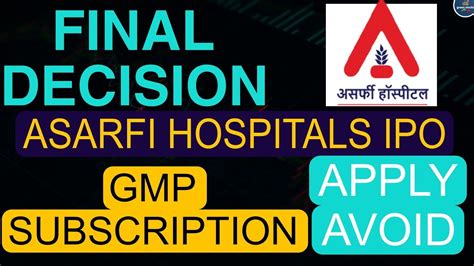 Asarfi Hospitals Ipo Final Decision Ll Current Gmp Today And