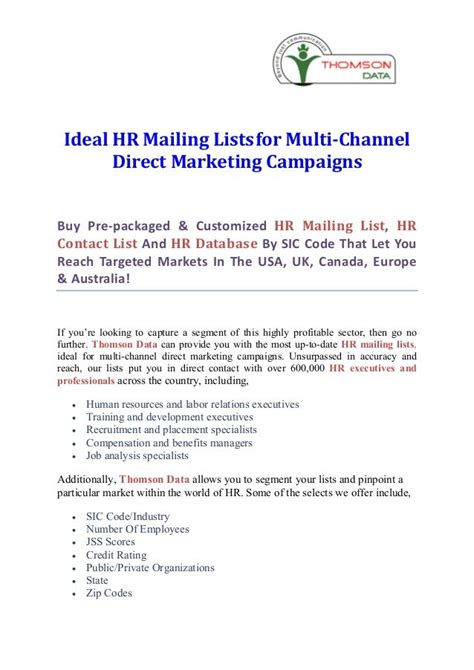 Hr Mailing List Hr Email List Hr Contact List Hr Database1