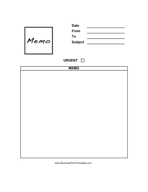 Memo Template - Empty Field Download Printable PDF | Templateroller