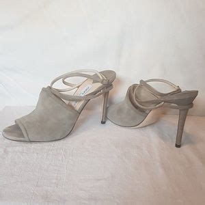 Jimmy Choo Shoes Jimmy Choo Flora Suede Nude Peep Toe Pumps Poshmark