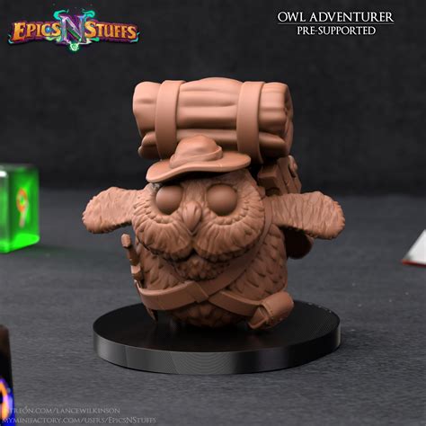 Stl File Owlkin Adventurer Miniature Pre Supported 🎲・3d Printable