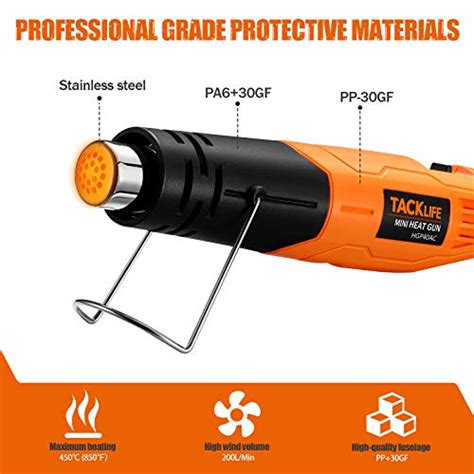 TACKLIFE Heat Gun Dual Temp Hot Air Gun With 380W High Power 7 2Ft Cable Mini Heat Gun For