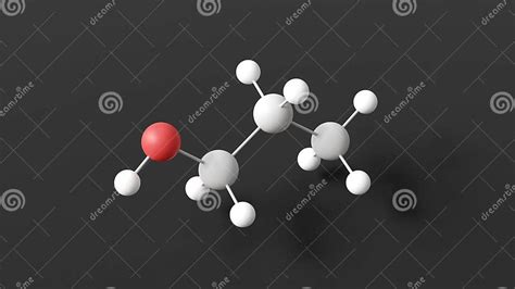 1 Propanol Molecule Molecular Structure Propanol Ball And Stick 3d Model Structural Chemical