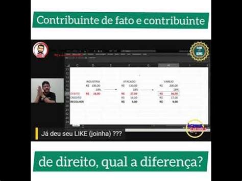 Contribuinte De Fato E De Direito - Contribuinte de fato e contribuinte de direito, qual a diferença? - YouTube