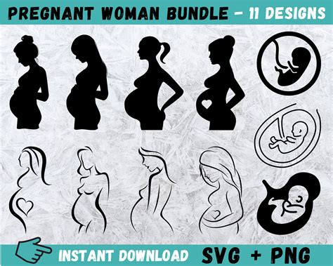 Pregnant Woman Svg Pregnancy Svg Silhouette Pregnant Woman Mom Shirt