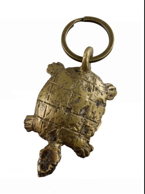 Pendentif tortue africaine Porte clés en bronze artisanat fait main