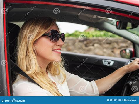 Beautiful Blonde Driving A Car Stock Image Image Of Drive Buyer 251531295