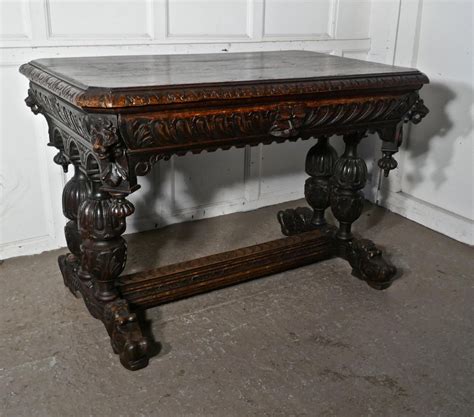 Th Century Green Man Carved Oak Hall Or Centre Table S For Sale