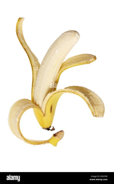 Half Peeled Banana Stock Photo Alamy