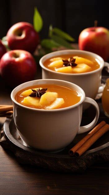 Premium AI Image | Warm apple cider served in cozy mugs