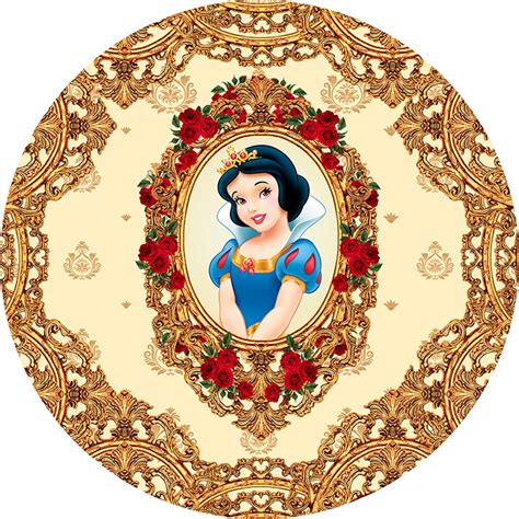 Painel D Festa Redondo Malha Sublimado Branca De Neve Shopee Brasil