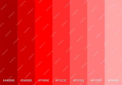 Cor Vermelha Ou Vermelho - Paleta de cores de gradiente vermelho | Vetor Premium