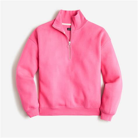 J Crew Heritage Fleece Half Zip Sweatshirt For Women