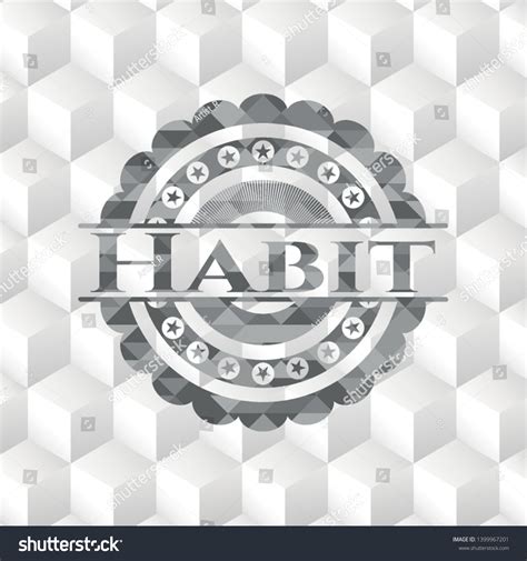 Habit Grey Emblem Retro With Geometric Cube Royalty Free Stock