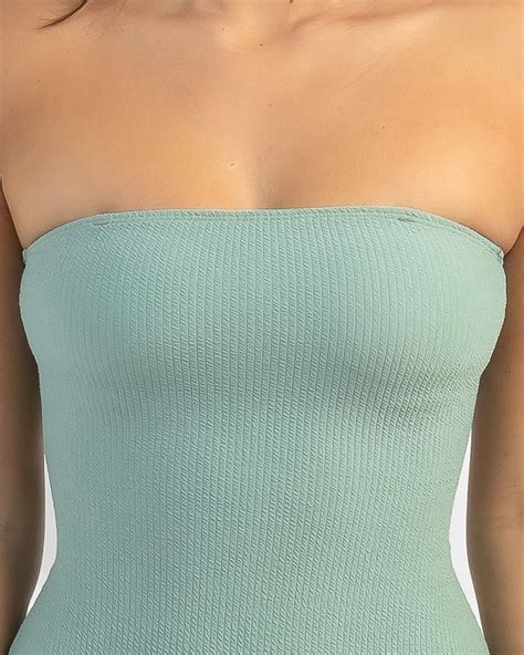 Shop Topanga Carmen Strapless One Piece Swimsuit In Soft Sage - Fast