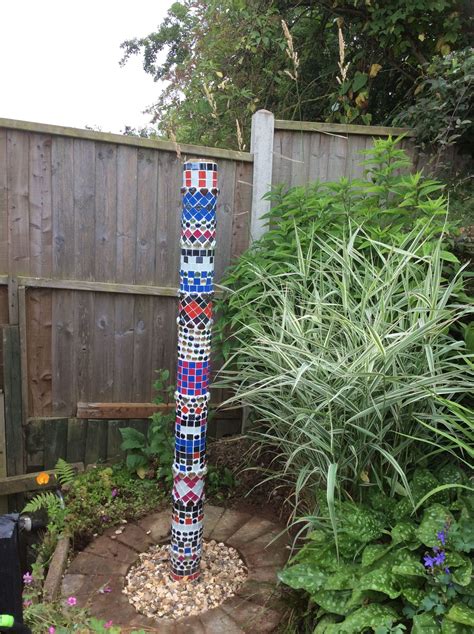 Mosaic Pole Garden Art Sculptures Garden Posts Garden Art