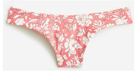 J Crew Synthetic Curved Waist Cheeky Bikini Bottom In Tossed Floral In