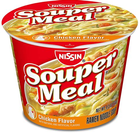 Nissin Souper Meal Ramen Noodle Soup Chicken Flavor 4 3 Oz —