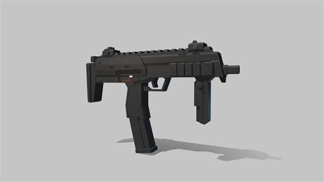 Low Poly Smg Mp D Model By Castlebravo Bravocastle B