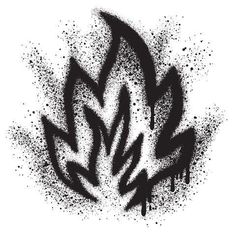 Spray Painted Graffiti Fire flame Sprayed isolated with a white ...