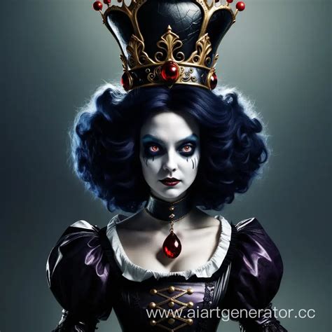 Mysterious Black Queen Illustration in Alice in Wonderland Theme | AI ...