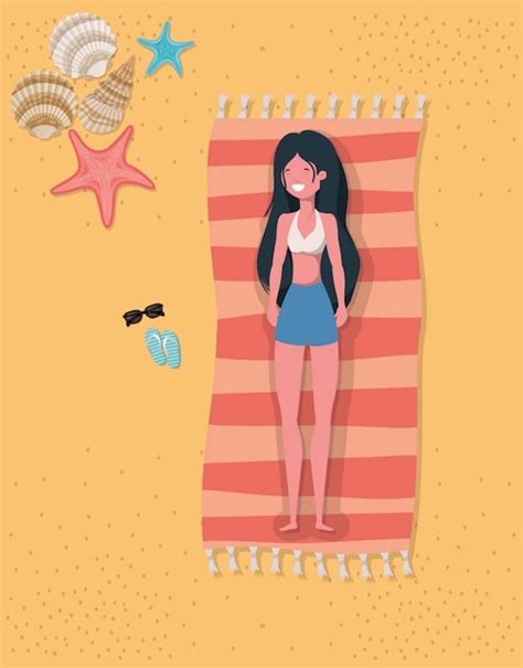 Premium Vector Girl With Summer Swimwear Design