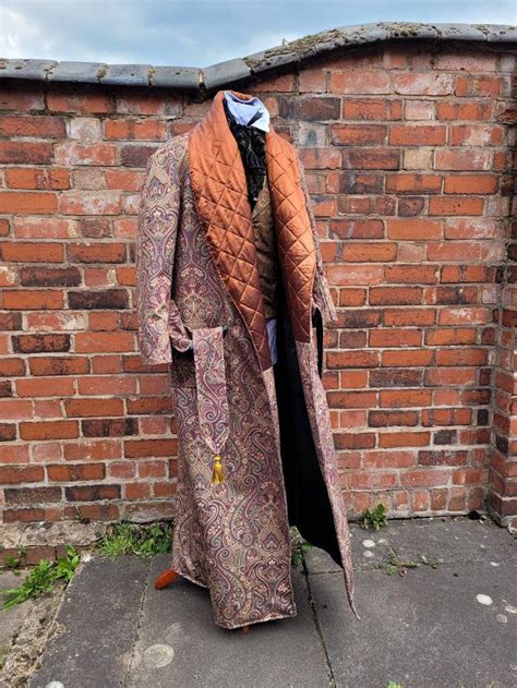 Victorian Sherlock Holmes Style Velvet Green Paisley Dressing Etsy Uk