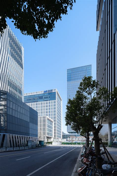 Shanghai Pudong Development Bank New Office stands aside Huangpu River