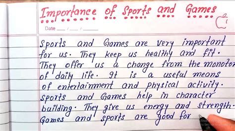 Essay On Importance Of Games And Sports In Words Sitedoct Org