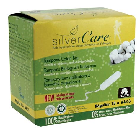 Silver Care Tampons Flux R Gulier Sans Applicateur En Coton Bio