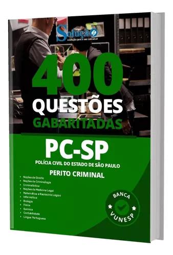 Caderno De Testes Pc Sp 2023 Perito Criminal MercadoLivre